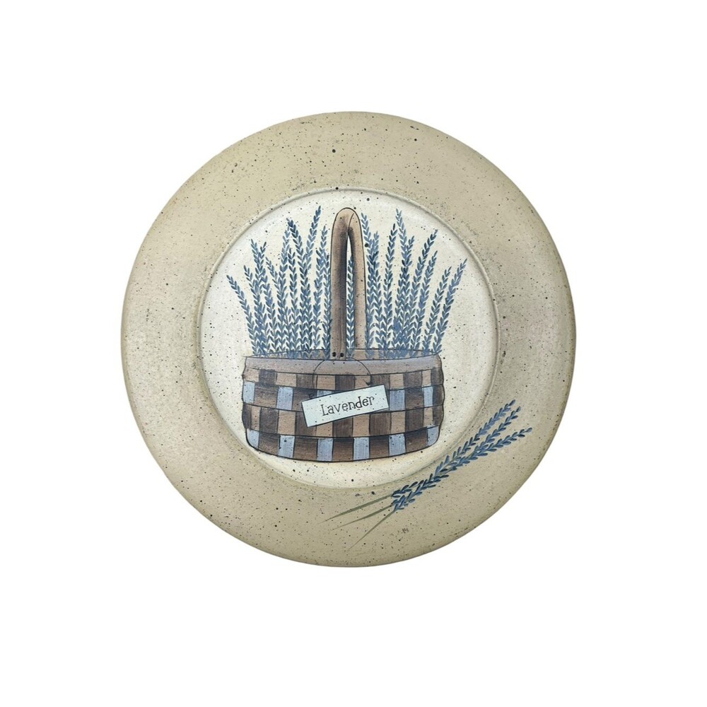 The Hearthside Collection Donna White Lavendar Woven Basket Decorative Plate